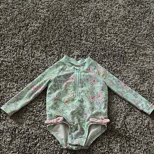 Floral Long Sleeve Baby Swimsuit